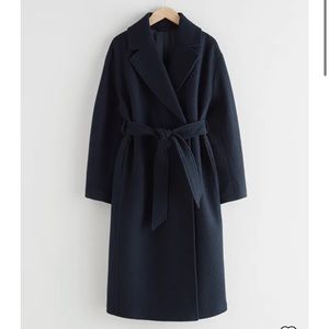 & Other Stories Navy Wool Coat
